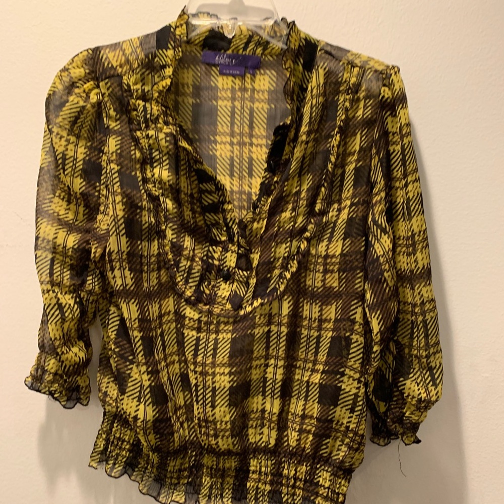 Houndstooth chiffon top !